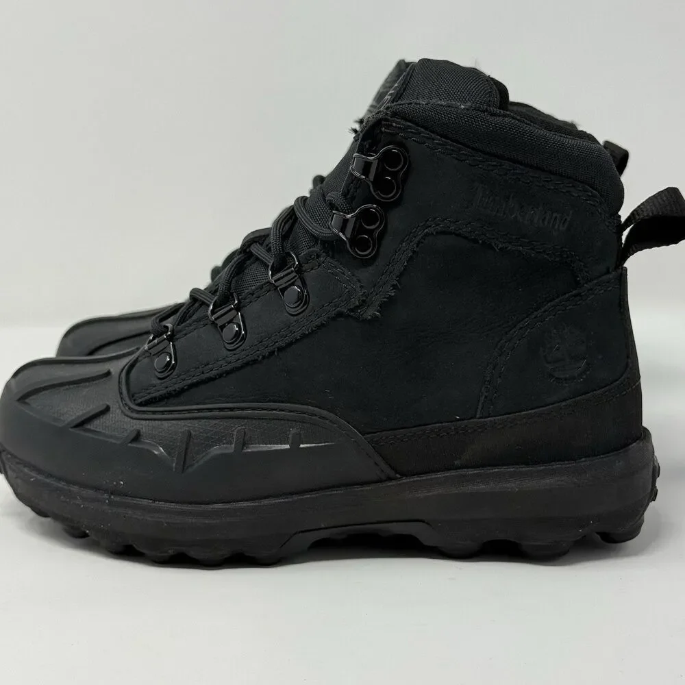 Timberland Converge Mid Boys Boots Size 1 Black Nubuck Lace Up TB0A5XNH001